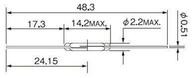 HYR1508磁簧开关产品外形图