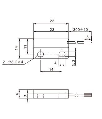 干簧管式接近传感器PS-3XXX系列产品外形图