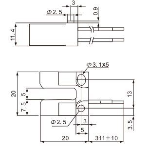 干簧管式接近传感器PS-7XXX系列产品外形图
