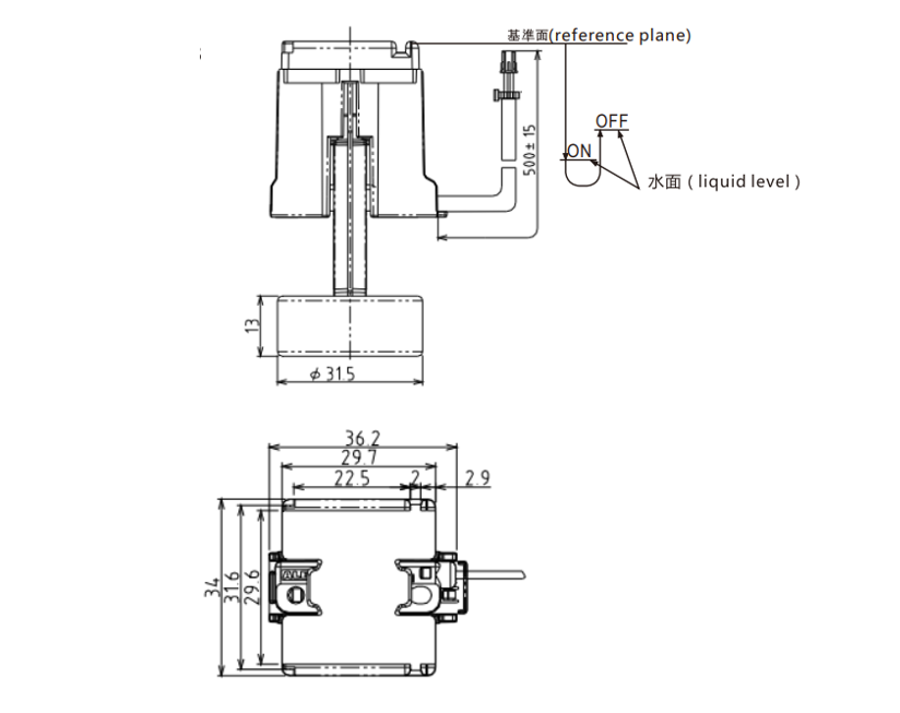 液位传感器FS-0288产品外形图